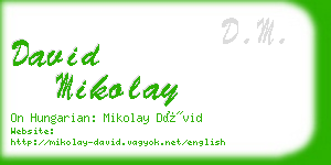 david mikolay business card